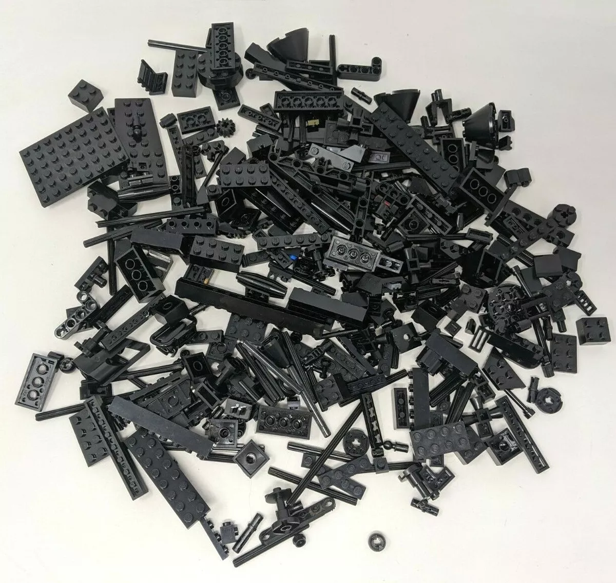 VTG Lego Mixed Assorted Black Block Brick Plates Parts Pieces 12