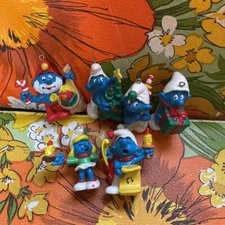 Vintage The Smurfs Christmas Ornaments Set of 6