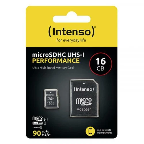 Intenso Micro SDHC Karte 16GB Speicherkarte UHS-I Performance 90 MB/s Class 10