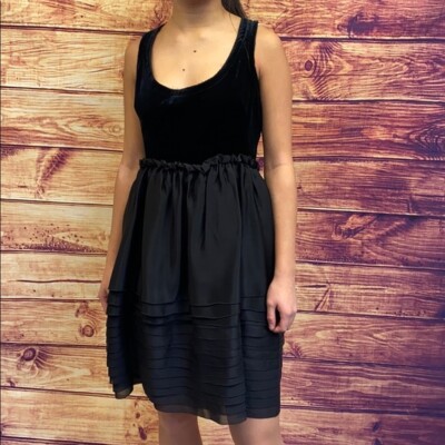 NWT Miu Miu Black Velvet Babydoll Mini Dress Size 42 / Small | eBay