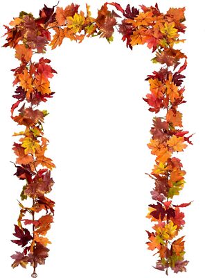 DearHouse 2 Pack Fall Garland Maple Leaf, 5.9Ft/Piece 7 Colors Hanging Vine