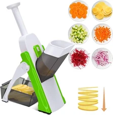 Masthome 5 in 1 Vegetable Chopper Mandoline Slicer Adjustable Thickness Dicer