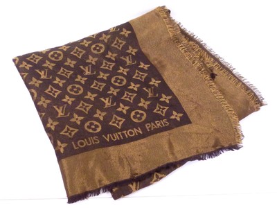 louis vuitton monogram scarf brown