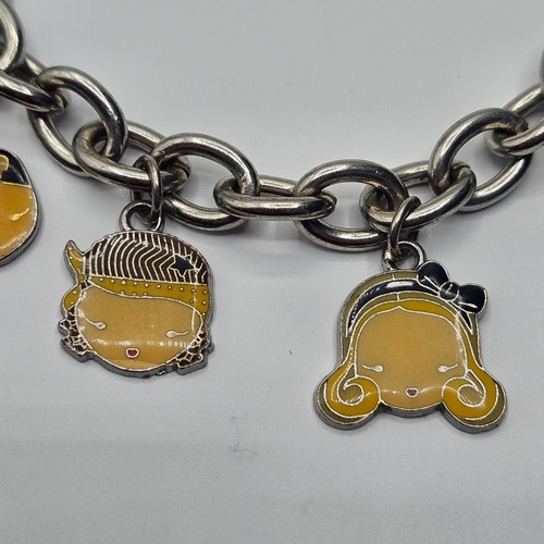 HARAJUKU Lovers Girls 5 Charm Chain Bracelet 6 3/4" - Picture 6 of 12