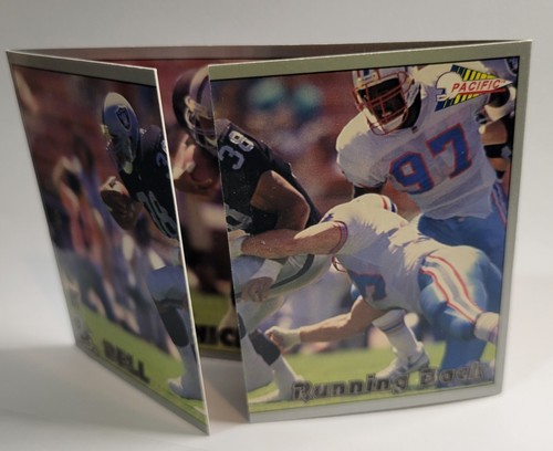 1993 Nick Bell Pacific Triple Folder Raiders #7 Large 3.5" x 5" NFL Vintage - Picture 6 of 6