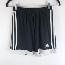 Adidas Boys Classic 3 Stripe Athletic Shorts Drawstring Elastic Waist Black S