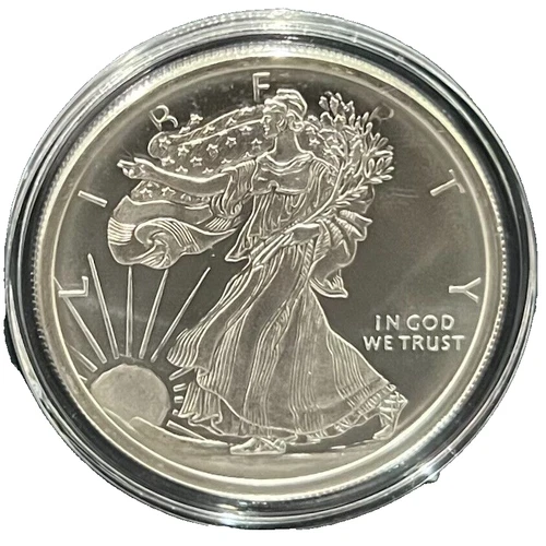 1 oz .999 Fine Silver WALKING LIBERTY BU in CAPSULE