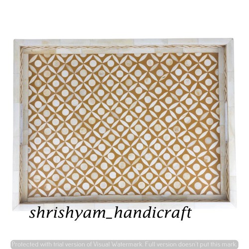 Handmade Bone Inlay Decorative Tray, Kitchen Tray, Breakfast Tray, Makeup Tray - Picture 9 of 26