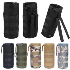 Tactical Molle Military Water Bottle Holder Pouch Drawstring Water Bottle Bag