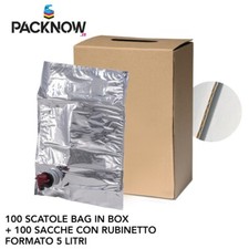 Scatola bag in box vuota 100 pz set sacca e rubinetto 5 litri scatole vino olio