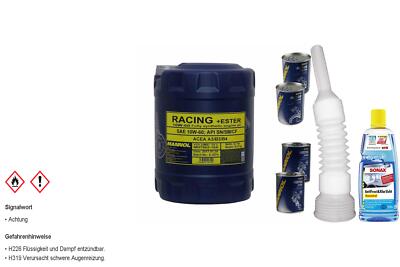 10L MANNOL Motoröl SAE 10W-60 RACING+ESTER inkl. Additiv Auslaufschlauch