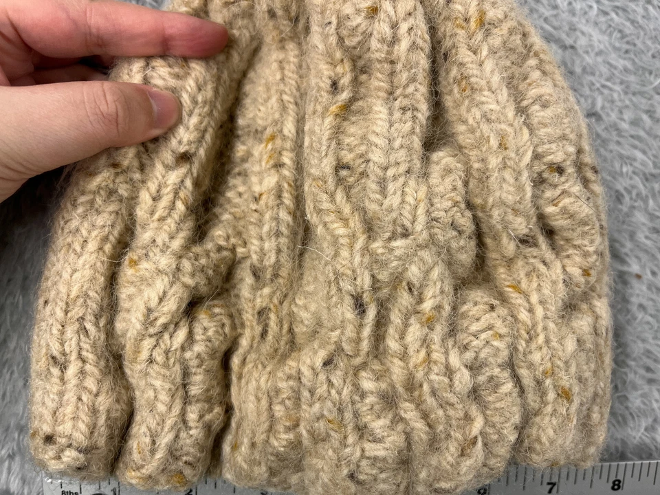 Gorro Toque Juvenil Talla Única Marfil Moteado Cable Tejido Lana Otoño Invierno Exterior Foto 4 de 4