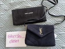 Authentic YSL Yves Saint Laurent Toy LouLou Suede Navy