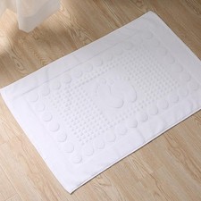 Bath Mats Cotton Banded Shower Bathroom Floor Towel Feet White 