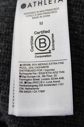 Athleta Womens Merino Wool Long Sleeve V Neck Wrap Sweater Gray Size M - Picture 5 of 7