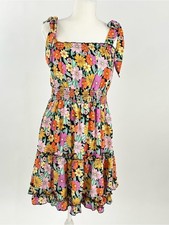 Umgee NWT Floral Tie Strap Mini Dress M Smocked Boho Cottagecore Boutique