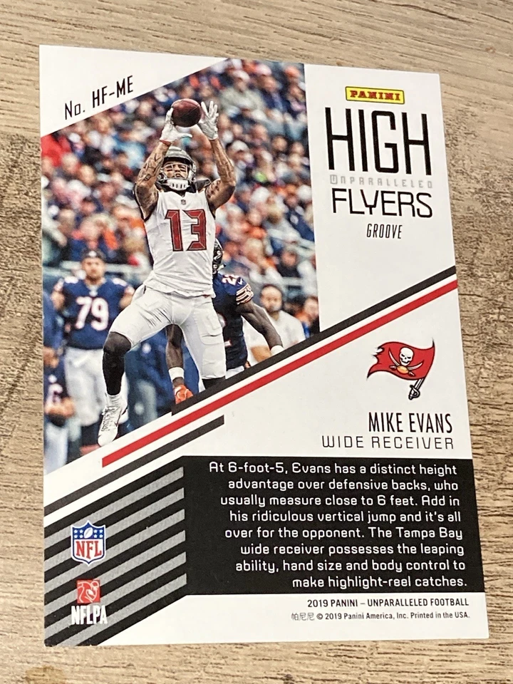 E853 2019 PANINI UNPARALLELED MIKE EVANS HIGH FLYERS GROOVE #HF-ME BUCCANEERS - Image 2 of 2