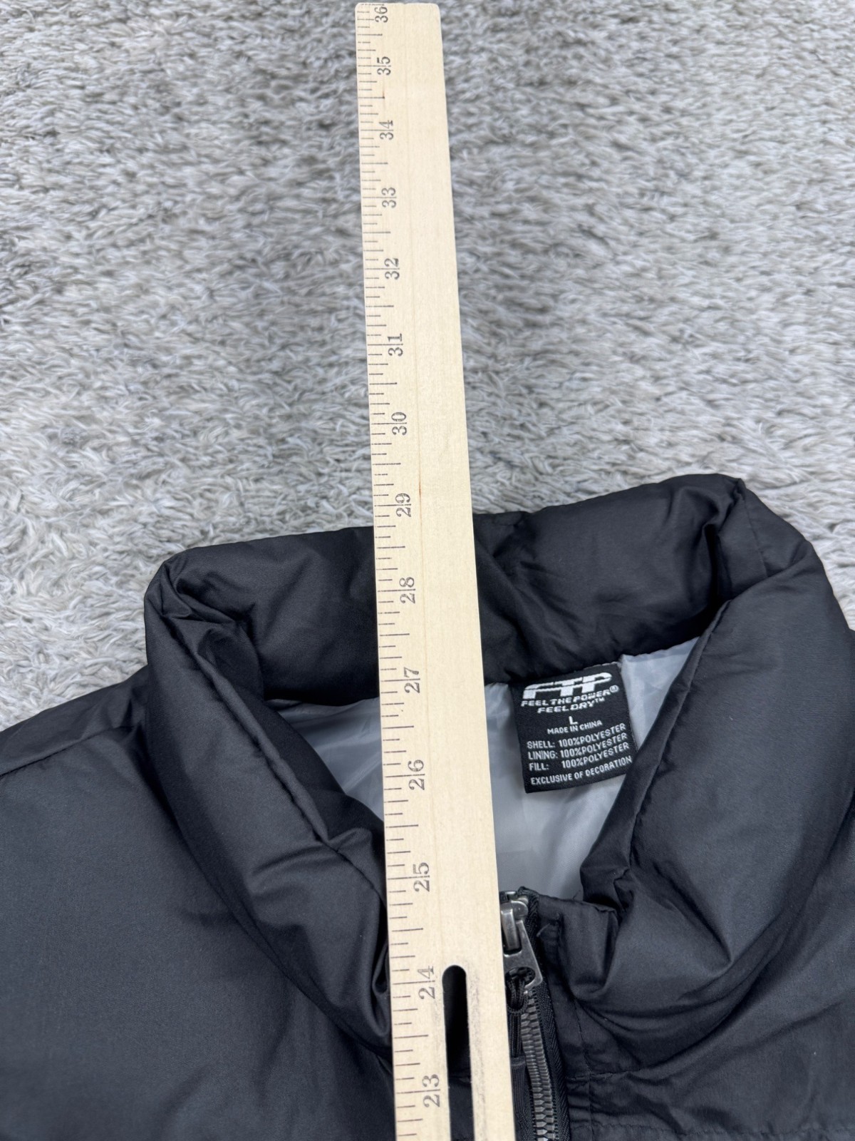 FTP Jacket Men Large Black Bubble Sleeveless Feel… - image 6