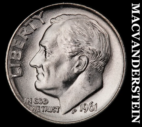 1961-D Roosevelt Dime- Silver- Choice Gem Brilliant Uncirculated+++ #J2105