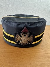 Masonic Cap 32nd Degree Scottish Rite Cap Mason Hat Double Eagle Size 7-1/8