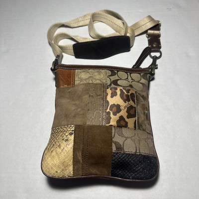 Y2K Vintage Coach Crossbody Bag Animal Patchwork Brown & Gold | eBay