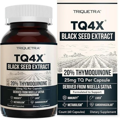 20% Thymoquinone Black Seed Oil Extract Capsules - TQ-Advanced 4X: Potent Thymo - Image 1 of 4