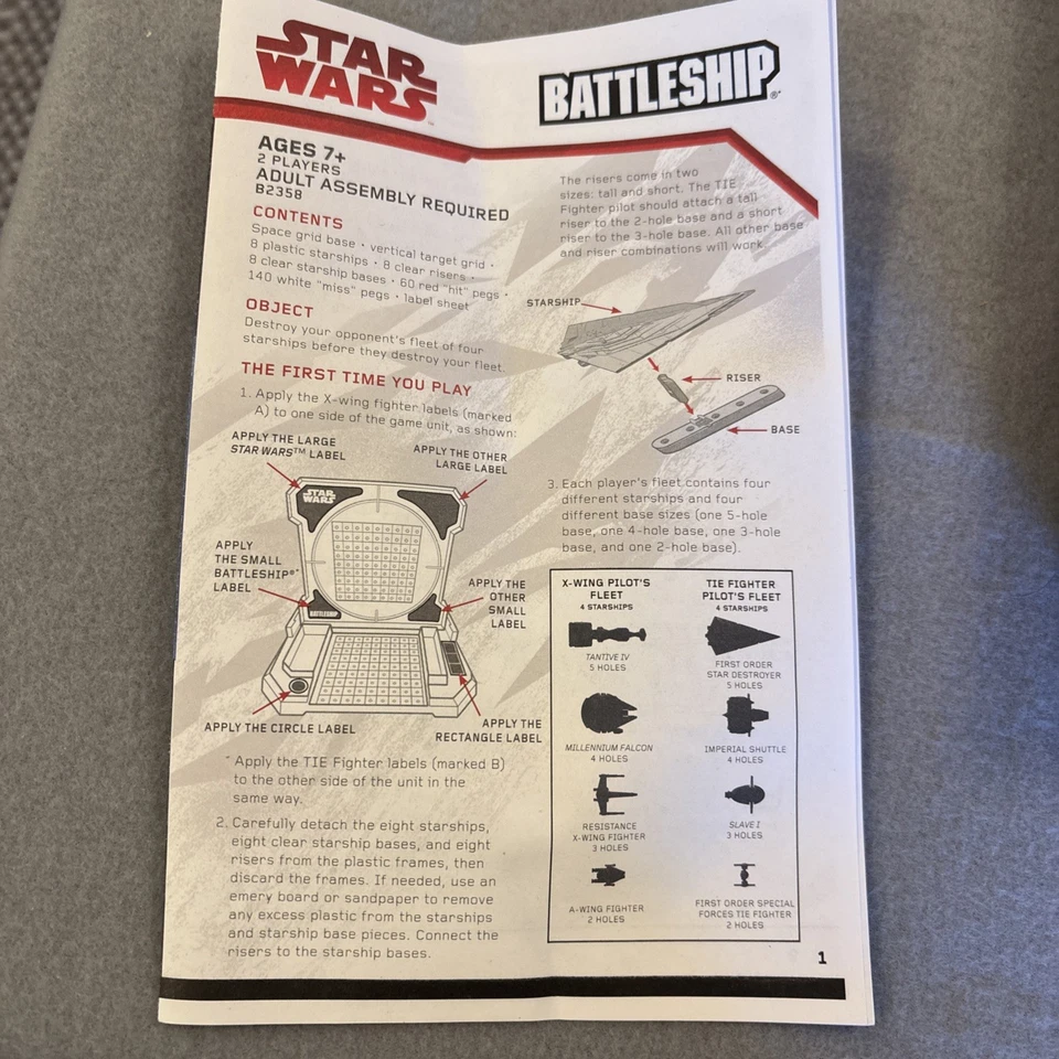 Tablero de juego Hasbro Disney Battleship Star Wars - B2358079 Foto 2 de 4