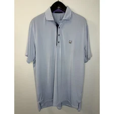 Greyson Mens Golf Performance Polo Shirt Blue Striped Men's L 