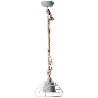 Brilliant Pendelleuchte Walter Industrie Beton Grau Seil rund Ø30cm max. 60W E27