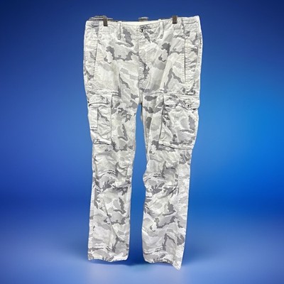 Levi's Mens Cargo Pants White Camo Military Utility White Tab Pockets 36 x 32
