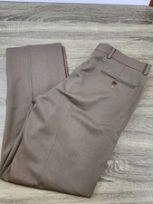 Brooks Brother 1818 Madison Dress Pants Men's 33x30 Brown 100 Wool Flat Front