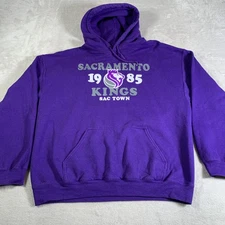 Sacramento Kings Hoodie Mens Large Purple NBA Basketball Pullover Sac Town 1985