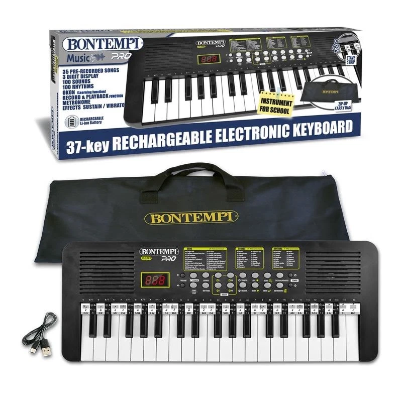 Tastiera Elettronica Bontempi 37 Tasti PRO 153787 Keyboard + Batteria + Custodia