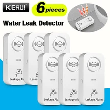6x Water Leak Alarm Flood Level Overflow Detector Sensor Home Security Alert