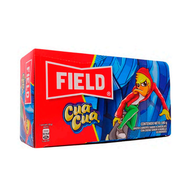 Chocolate Field CuaCua. Caja X  30  Pzs.  X 24 G C /u