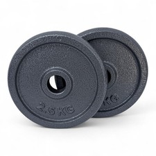 2 X Disco Ghisa Nero 2,5 Kg Foro ø28mm Per Bilanciere Manubri Palestra Home Fitn