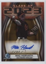 2023 Bowman Draft Class of Gold Refractor 27/50 Mac Horvath #23A-MH Auto 17hv