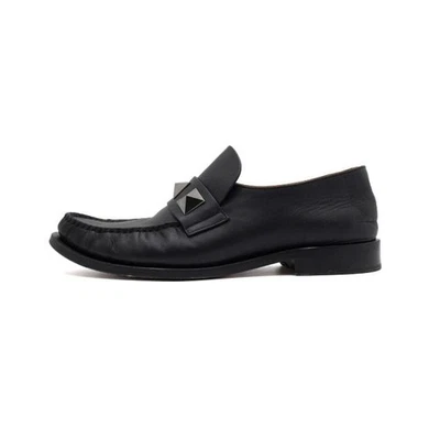 Valentino Black Leather Rockstud Garavani Men's Loafers aa56854 152317398 [P] - Photo 1/4