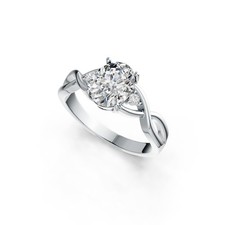 Sterling Silver Semi Mount Ring Setting Oval OV 9X7mm Twist Shank