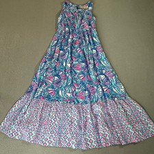 Lilly Pulitzer 20th Anniversary Maxi Dress Blue Pink Mixed Print Medium