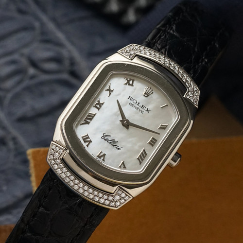 Rolex Cellini Cellissima 6692 Diamond & Mother of Pearl 18k Wh...