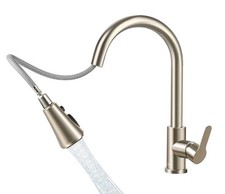 Kitchen Faucet with Pull down Sprayer Single Level Stainless Steel Kitchen Sink