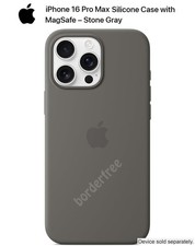    Genuine Apple Silicone Case for iPhone 16 Pro Max with Magsafe - Stone Gray  
