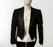 Christian Dior Men's Black Tuxedo Tailcoat Size 38R 6-Button Satin Notch Lapel