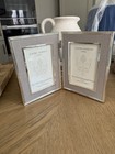 Laura Ashley HARRISON Double Photo Frame In Pale Charcoal