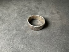 6.76g Vintage Sterling Silver 925 Wide Band Textured Unisex Ring M Size 8 / 8.5