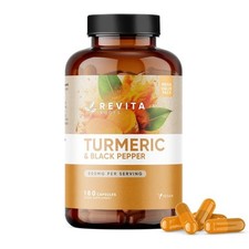 REVITA ROOTS Cúrcuma Alta Resistencia 500mg + Pimienta Negra 180 Cápsulas