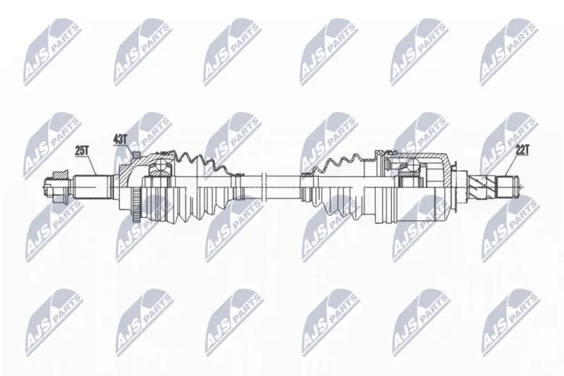 Driveshaft Front Axle Left Manual Transmission NPW-SU-050 NTY for SUZUKI