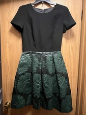 Trina Turk Women’s Black And Green Floral Zippered Dress, Size 8