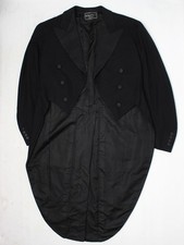 VTG 1930s Wm Filenes Tuxedo Tailcoat Mens 40R Black Wool Grosgrain Double Breast